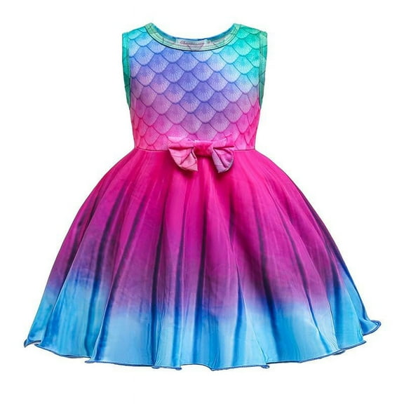 Girl’s Mermaid Costume Sleeveless Princess Dress Birthday Party Costume Outfits