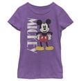 thumbnail image 1 of Girl's Mickey & Friends '90s Mickey Mouse Distressed  Graphic Tee Purple Berry Medium, 1 of 4
