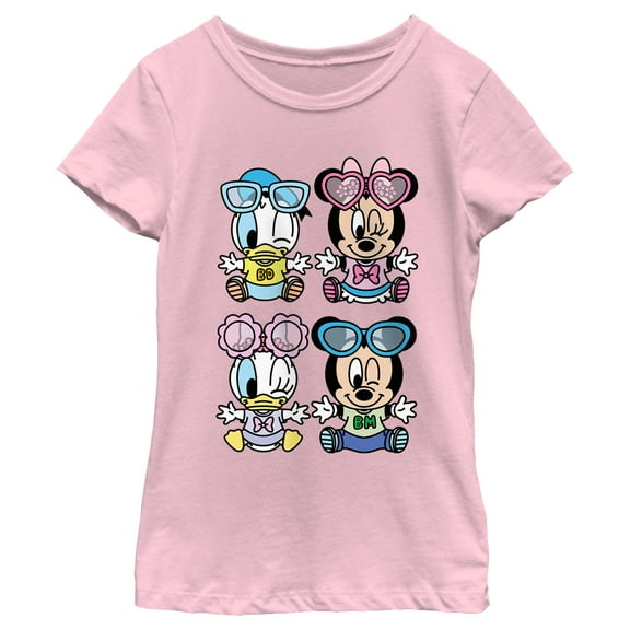 Girl's Mickey & Friends Baby Characters Graphic Tee Light Pink Medium