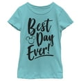 thumbnail image 1 of Girl's Mickey & Friends Best Day Ever  Graphic Tee Tahiti Blue Medium, 1 of 4