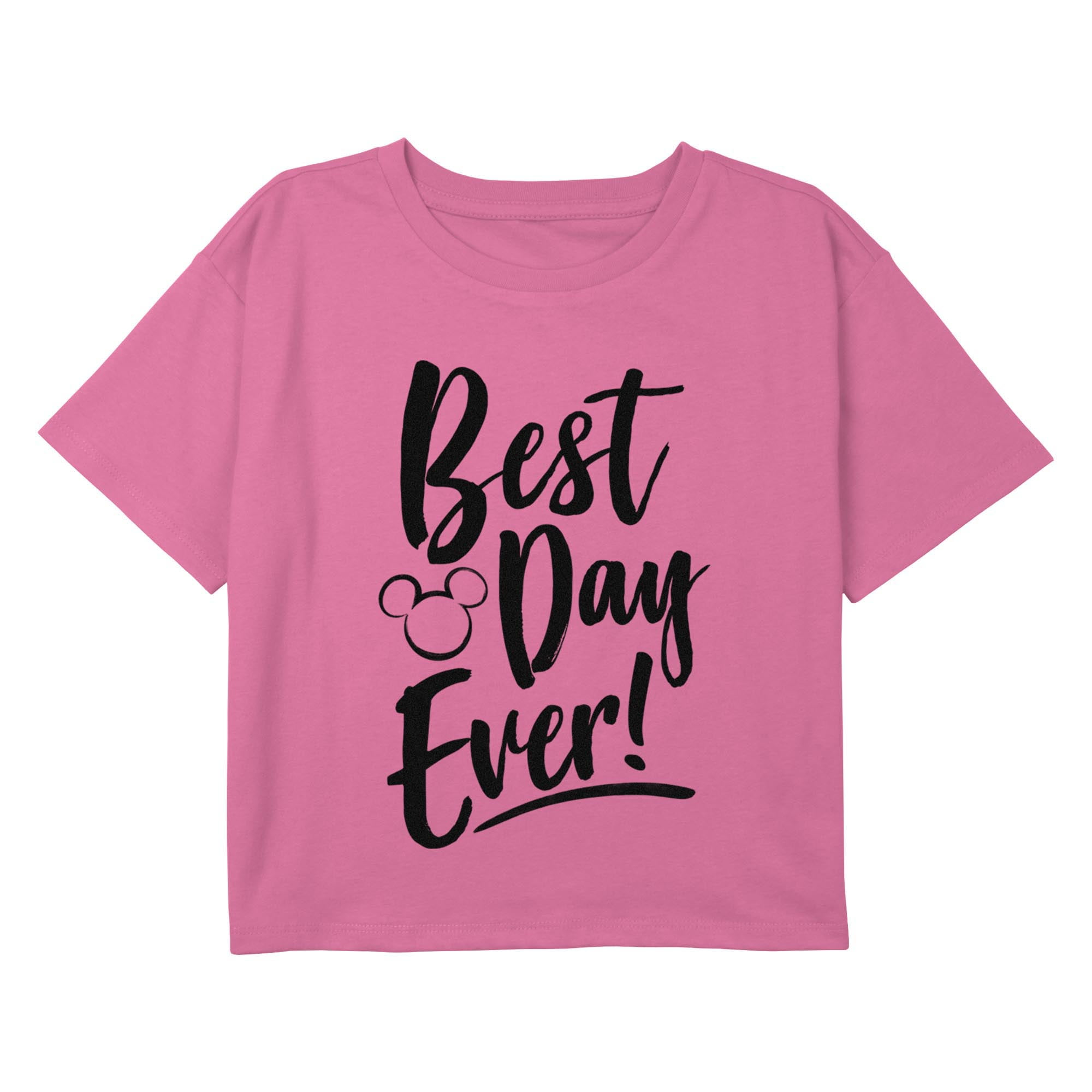Girl's Mickey Friends Best Day Ever Icon Graphic Crop Top T
