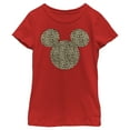 thumbnail image 1 of Girl's Mickey & Friends Cheetah Print Mickey Mouse Logo  Graphic Tee Red Large, 1 of 5
