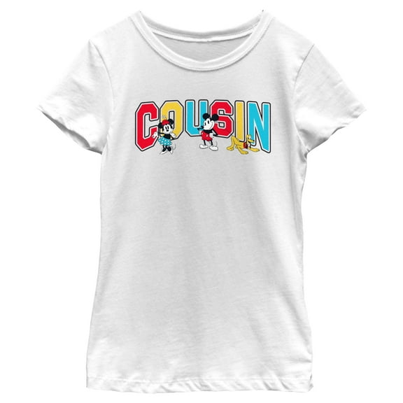 Girl's Mickey & Friends Cousin Collegiate Graphic T-Shirt