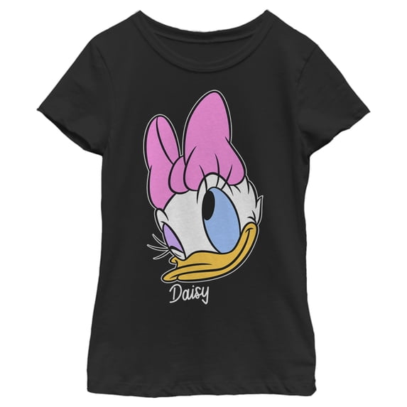 Girl's Mickey & Friends Daisy Portrait Graphic Tee Black Small