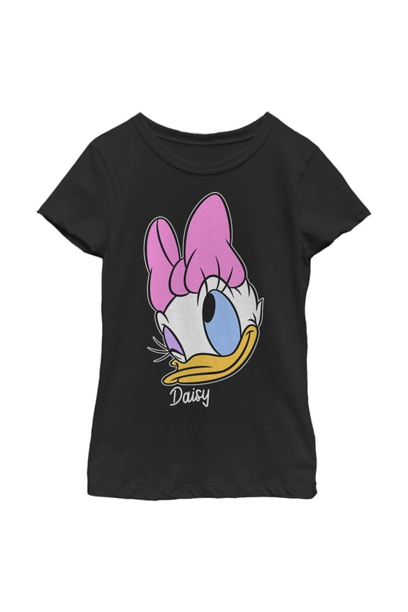 Girl's Mickey & Friends Daisy Portrait  Graphic Tee Black Small