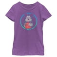 thumbnail image 1 of Girl's Mickey & Friends Distressed Retro Circle  Graphic Tee Purple Berry Medium, 1 of 4