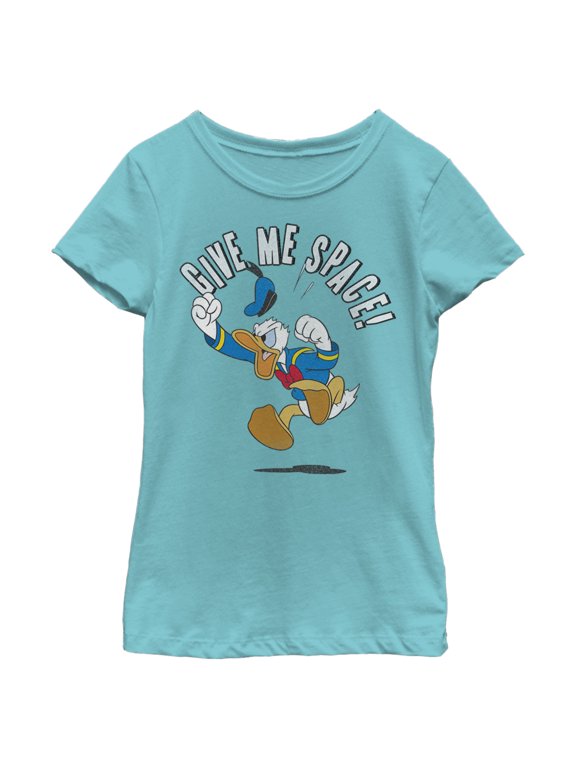 Girl's Mickey & Friends Donald Duck Give Me Space Graphic Tee Tahiti Blue Small
