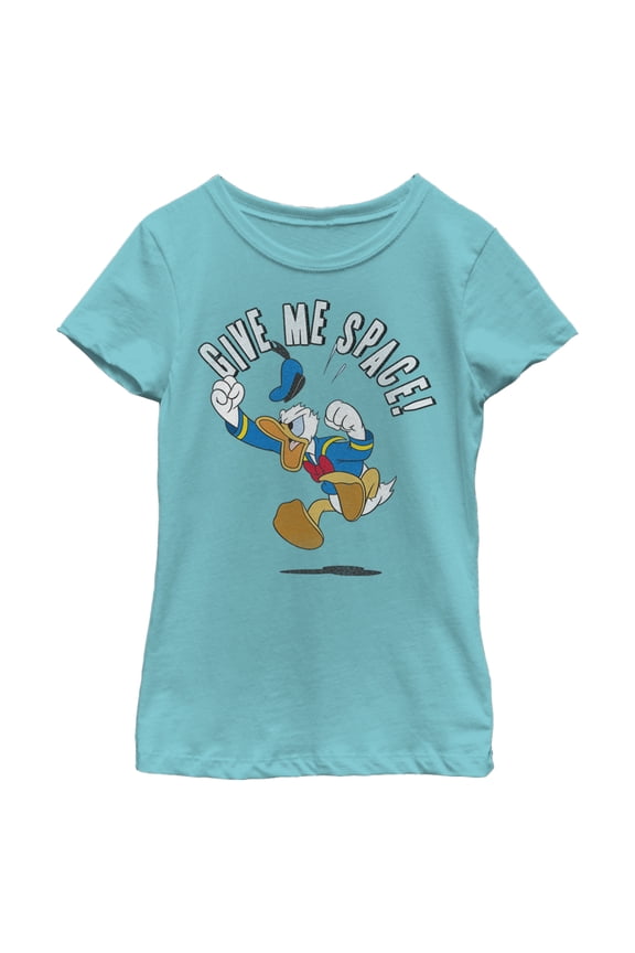 Girl's Mickey & Friends Donald Duck Give Me Space Graphic Tee Tahiti Blue X Large