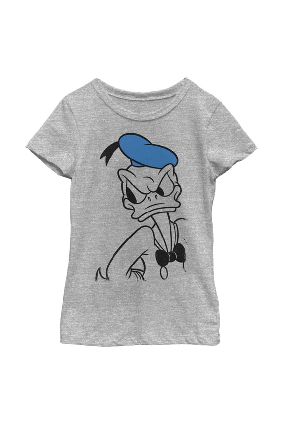Girl's Mickey & Friends Donald Outline Graphic Tee Athletic Heather Small