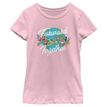 Girl's Mickey & Friends Forward Together  Graphic Tee Light Pink X Small