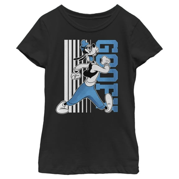 Girl's Mickey & Friends Goofy  Graphic Tee Black Large