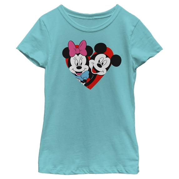 Girl's Mickey & Friends Happily in Love Graphic Tee Tahiti Blue X Small