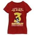 thumbnail image 1 of Girl's Mickey & Friends It's My 3rd Birthday Graphic Tee Red Medium, 1 of 5