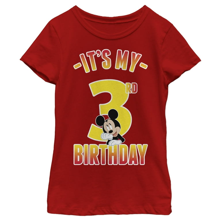 Tee Mickey Mouse 3rd Birthday Shirt Girl's Mickey Friends It's My