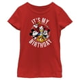 thumbnail image 1 of Girl's Mickey & Friends It's My Birthday Group Shot Graphic Tee Red X Large, 1 of 5