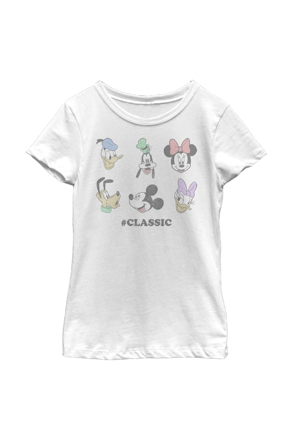 Girl's Mickey & Friends Mickey & Friends #Classic  Graphic Tee White Medium