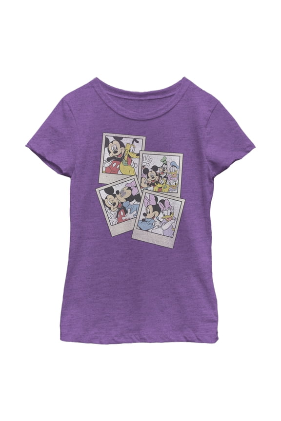 Girl's Mickey & Friends Mickey & Friends Pictures Graphic Tee Purple Berry Small