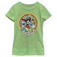 thumbnail image 1 of Girl's Mickey & Friends Mickey & Friends Retro Group Circle  Graphic Tee Green Apple Small, 1 of 4