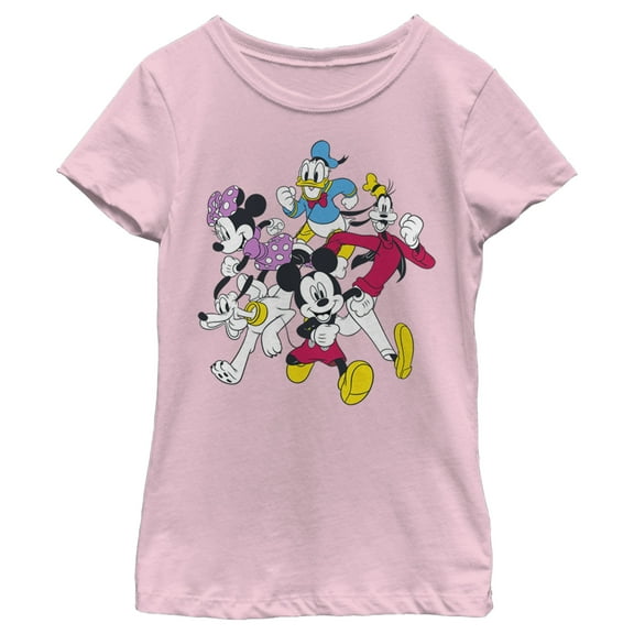 Girl's Mickey & Friends Mickey & Friends Run  Graphic Tee Light Pink X Small