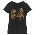 thumbnail image 1 of Girl's Mickey & Friends Mickey & Minnie Mouse Cheetah Print Bow Signature Graphic Tee Black X Large, 1 of 8