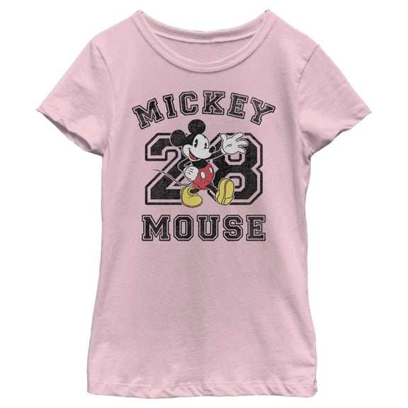 Girl's Mickey & Friends Mickey Mouse 28  Graphic Tee Light Pink Small