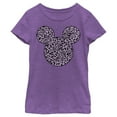 thumbnail image 1 of Girl's Mickey & Friends Mickey Mouse Animal Print Silhouette  Graphic Tee Purple Berry Small, 1 of 4