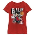thumbnail image 1 of Girl's Mickey & Friends Mickey Mouse Ballin'  Graphic Tee Red Small, 1 of 5
