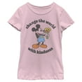 thumbnail image 1 of Girl's Mickey & Friends Mickey Mouse Change the World with Kindness  Graphic Tee Light Pink X Large, 1 of 4