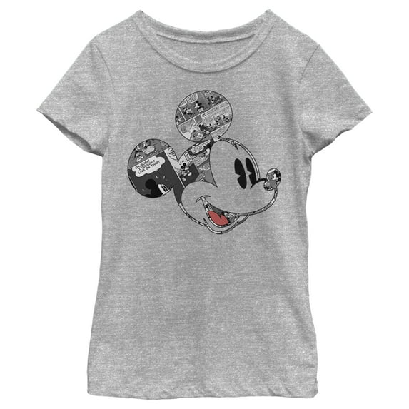 Girl's Mickey & Friends Mickey Mouse Comic Book Graphic Tee Athletic Heather X Large