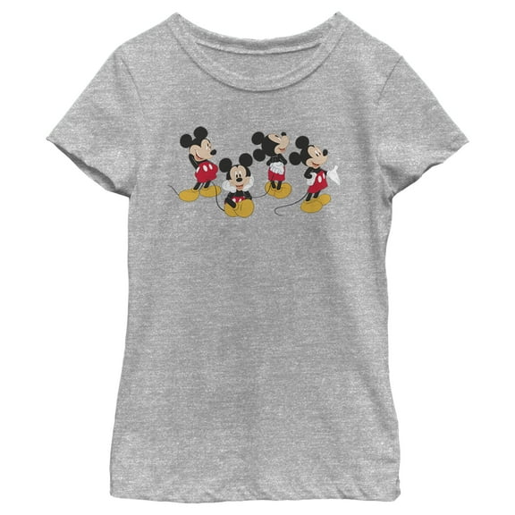 Girl's Mickey & Friends Mickey Mouse Cute Poses Graphic Tee Athletic Heather X Large