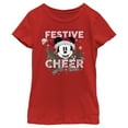 thumbnail image 1 of Girl's Mickey & Friends Mickey Mouse Festive Cheer  Graphic Tee Red X Small, 1 of 5
