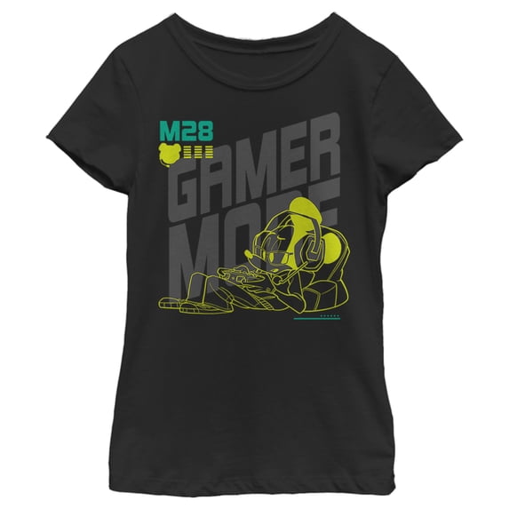 Girl's Mickey & Friends Mickey Mouse Gamer Mode Graphic Tee Black Large