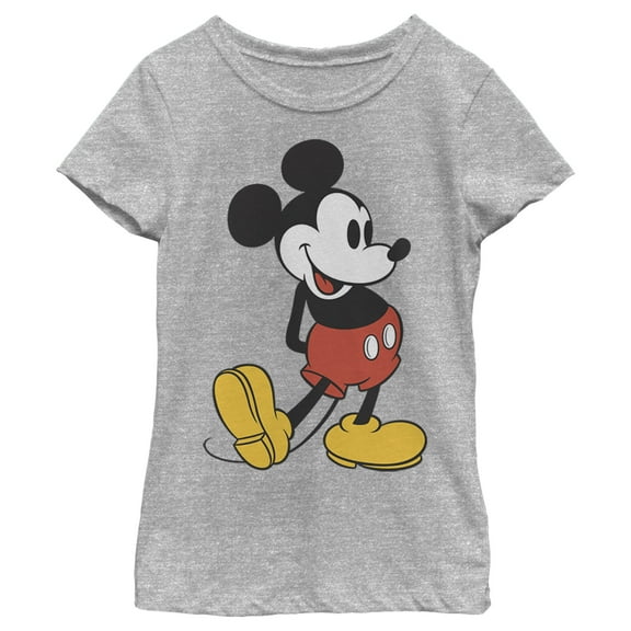 Girl's Mickey & Friends Mickey Mouse Large Pose Graphic Tee Athletic Heather Large