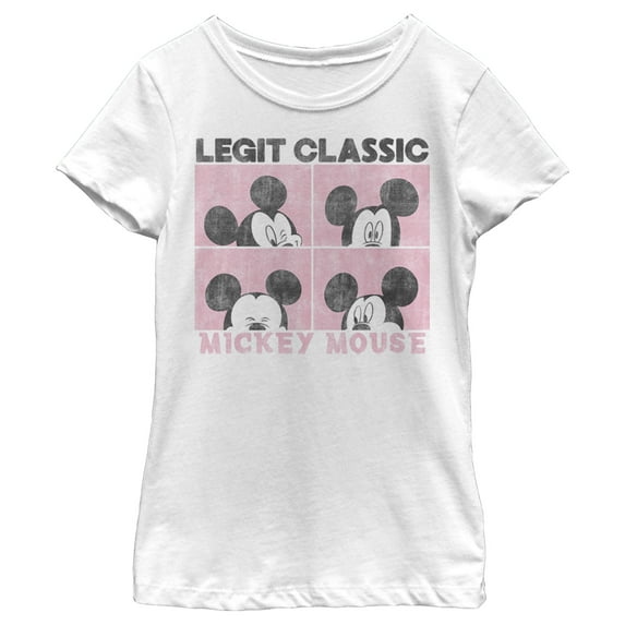 Girl's Mickey & Friends Mickey Mouse Legit Classic Graphic Tee White Small