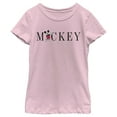 thumbnail image 1 of Girl's Mickey & Friends Mickey Mouse Minimalist Name  Graphic Tee Light Pink Small, 1 of 4