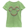 thumbnail image 1 of Girl's Mickey & Friends Mickey Mouse Rainbow Silhouette  Graphic Tee Green Apple X Large, 1 of 4