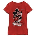 thumbnail image 1 of Girl's Mickey & Friends Mickey Mouse Retro Airbrushed Graphic Tee Red Medium, 1 of 5