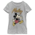 thumbnail image 1 of Girl's Mickey & Friends Mickey Mouse Retro Running  Graphic Tee Athletic Heather Large, 1 of 5