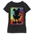 thumbnail image 1 of Girl's Mickey & Friends Mickey Mouse Retro Tie-Dye Silhouette  Graphic Tee Black Medium, 1 of 4