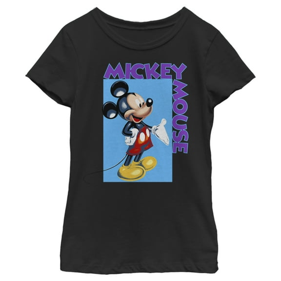 Girl's Mickey & Friends Mickey Mouse Sketch Graphic Tee Black Large