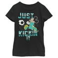 thumbnail image 1 of Girl's Mickey & Friends Mickey Mouse Soccer Just Kickin' It Graphic Tee Black Small, 1 of 4
