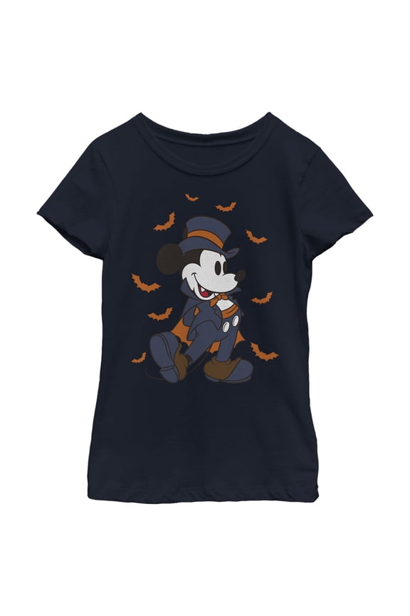 Girl's Mickey & Friends Mickey Mouse The Vampire Graphic Tee Navy Blue X Small