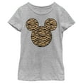 thumbnail image 1 of Girl's Mickey & Friends Mickey Mouse Tiger Print Silhouette  Graphic Tee Athletic Heather Medium, 1 of 5