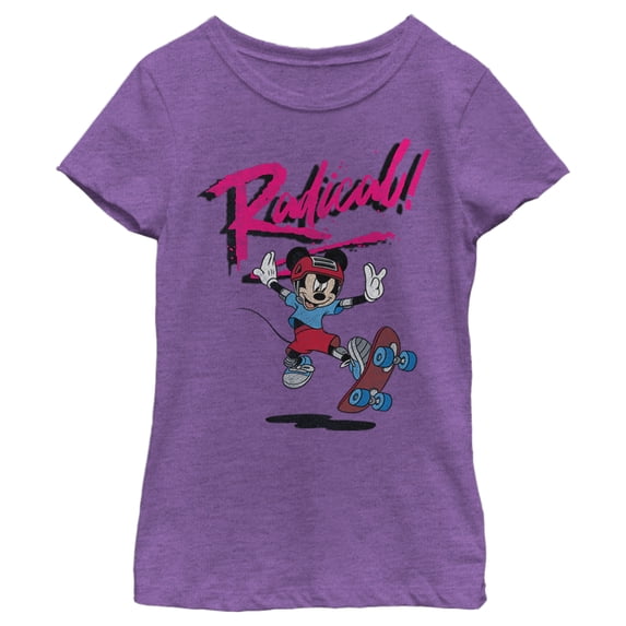 Girl's Mickey & Friends Mickey Radical Graphic Tee Purple Berry Small