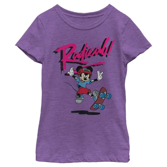 Girl's Mickey & Friends Mickey Radical Graphic Tee Purple Berry Small