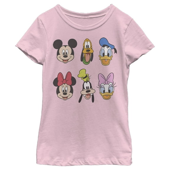 Girl's Mickey & Friends Mickey and Friends Group Portraits  Graphic Tee Light Pink Large