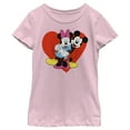 thumbnail image 1 of Girl's Mickey & Friends Mickey and Minnie Hugging Hearts Graphic Tee Light Pink X Small, 1 of 4