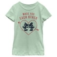 thumbnail image 1 of Girl's Mickey & Friends Mickey and Minnie Made For Each Other  Graphic Tee Mint X Small, 1 of 4