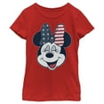 thumbnail image 1 of Girl's Mickey & Friends Minnie Mouse American Bow  Graphic Tee Red Small, 1 of 5