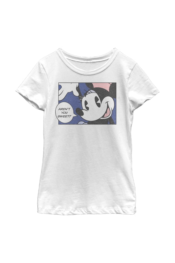 Girl's Mickey & Friends Minnie Mouse Aren't You Sweet Graphic Tee White Medium